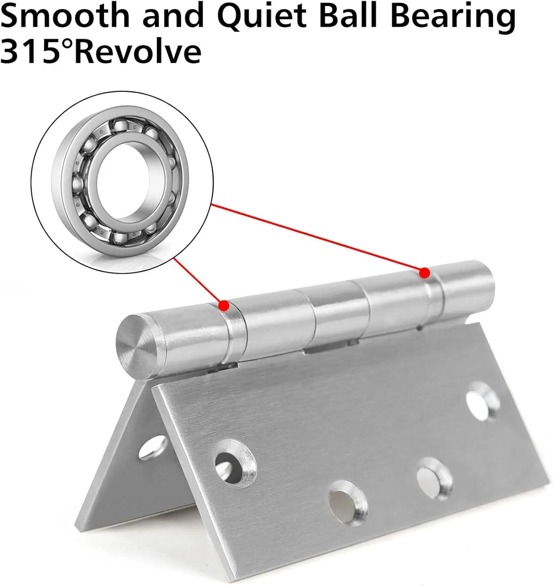 4.5 Inch Stainless Steel Ball Bearing Door Hinges, Silver Square