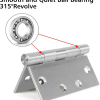 4.5 Inch Stainless Steel Ball Bearing Door Hinges, Silver Square