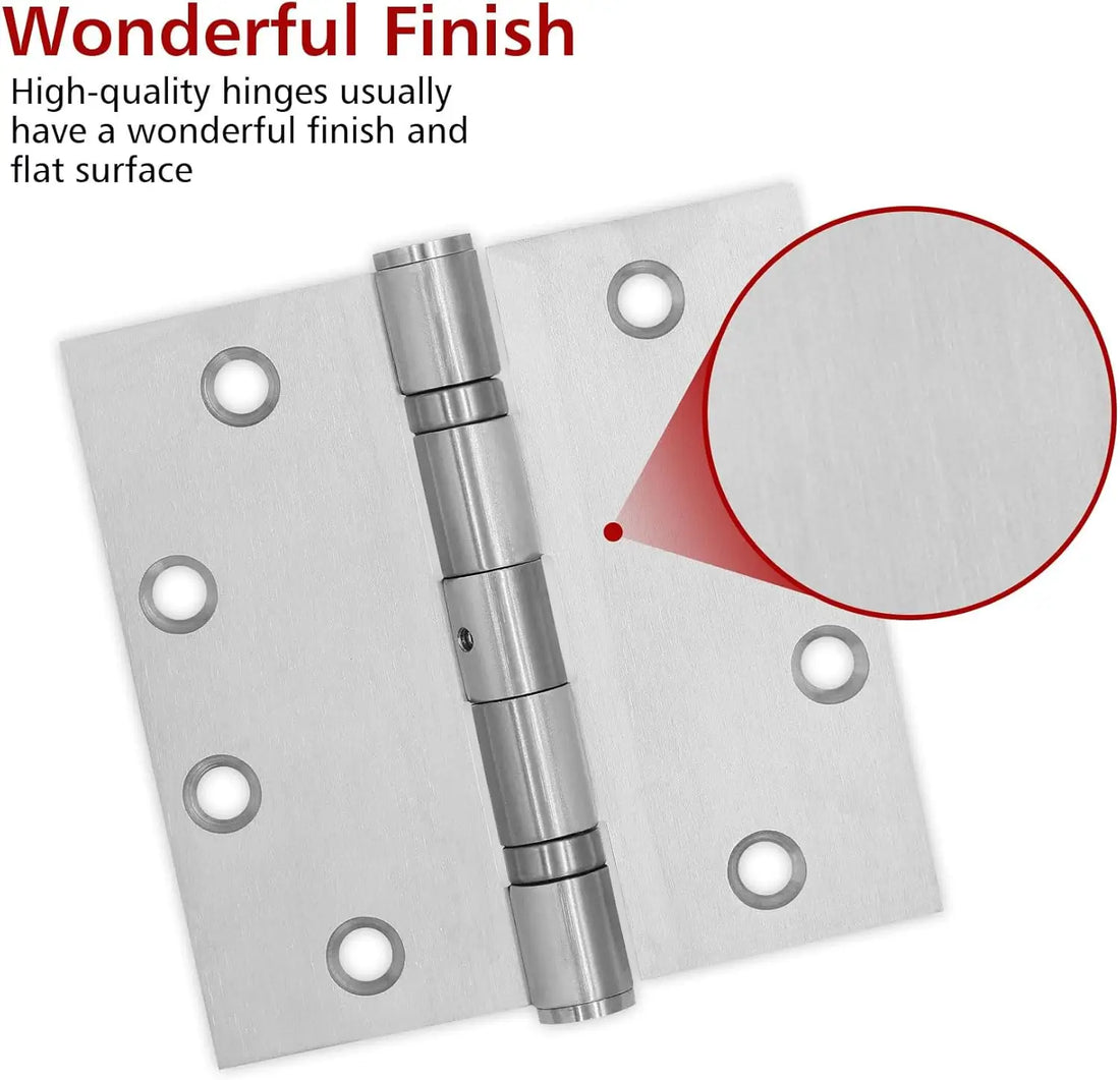 4.5 Inch Stainless Steel Ball Bearing Door Hinges, Silver Square