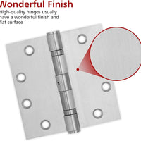 4.5 Inch Stainless Steel Ball Bearing Door Hinges, Silver Square