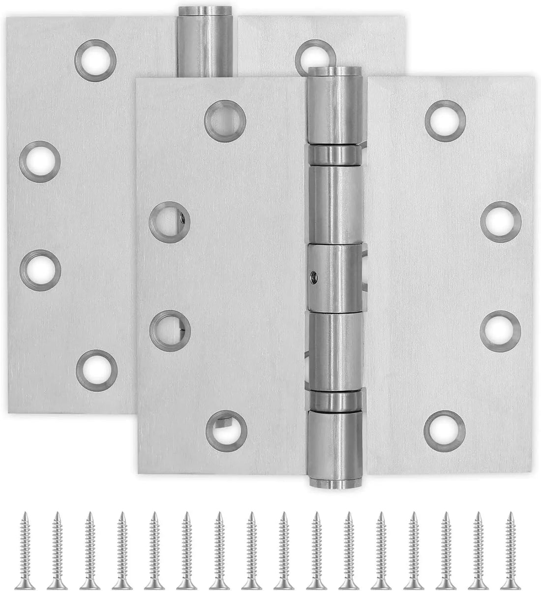 4.5 Inch Stainless Steel Ball Bearing Door Hinges, Silver Square