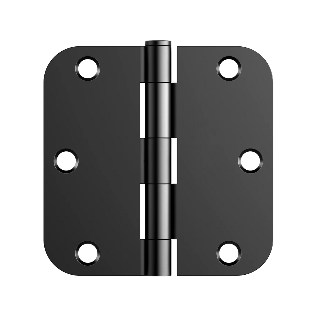 Black Door Hinges with 3.5 Inch & 5/8" Radius Corners