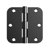 Black Door Hinges with 3.5 Inch & 5/8" Radius Corners