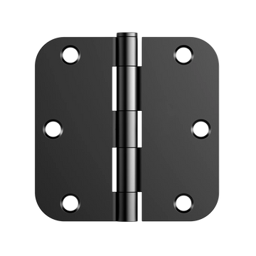 Black Door Hinges with 3.5 Inch & 5/8" Radius Corners