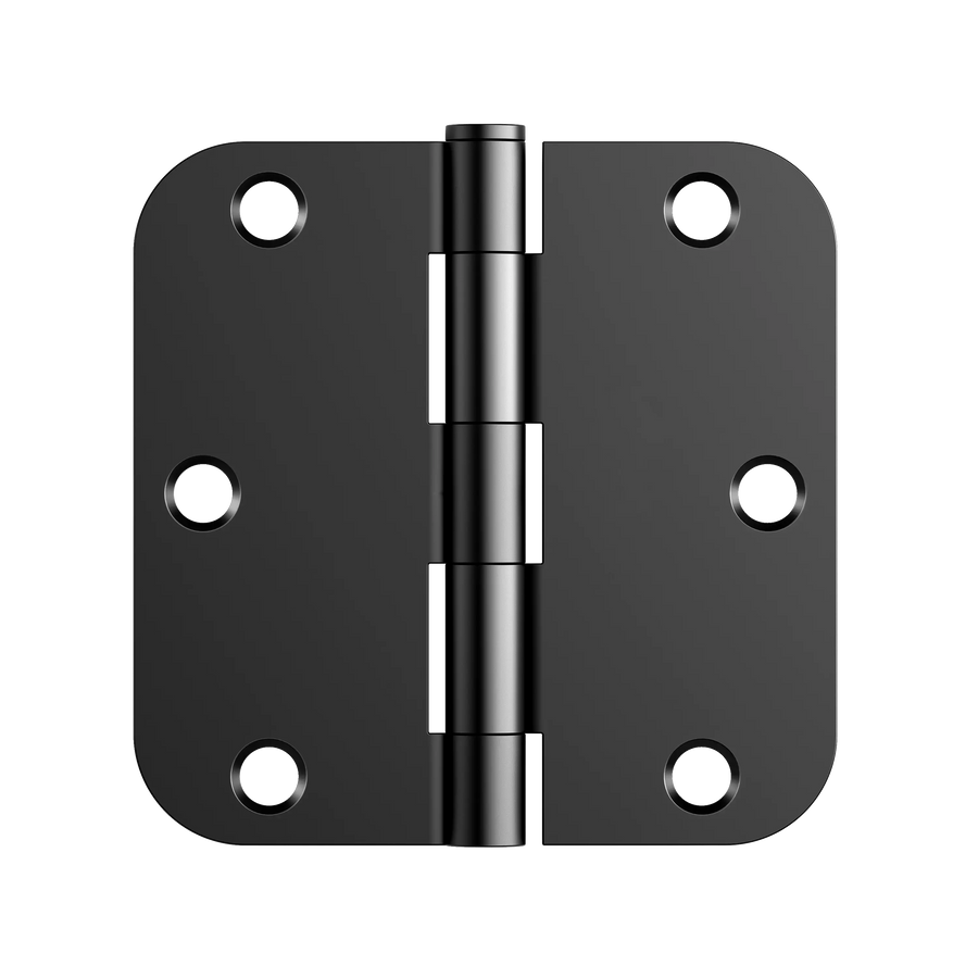 Black Door Hinges with 3.5 Inch & 5/8" Radius Corners