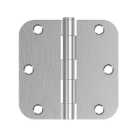 Brushed Nickel Door Hinges with 3.5 Inch & 5/8" Radius Corners