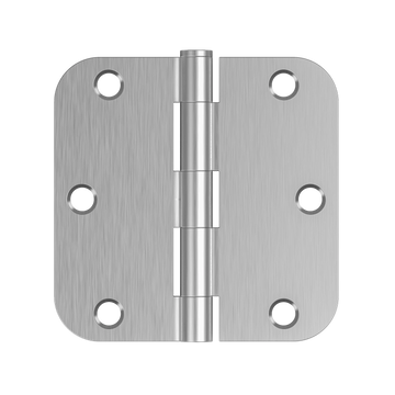 Brushed Nickel Door Hinges with 3.5 Inch & 5/8" Radius Corners