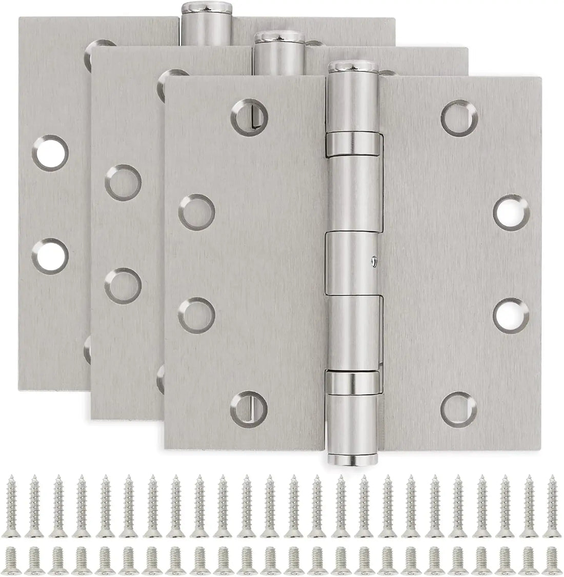 4.5 Inch Ball Bearing Door Hinges | Heavy-Duty, Silver, Square