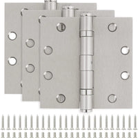 4.5 Inch Ball Bearing Door Hinges | Heavy-Duty, Silver, Square