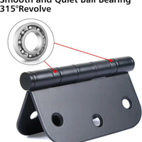 3.5 Inch Matte Black Stainless Steel Ball Bearing Door Hinges