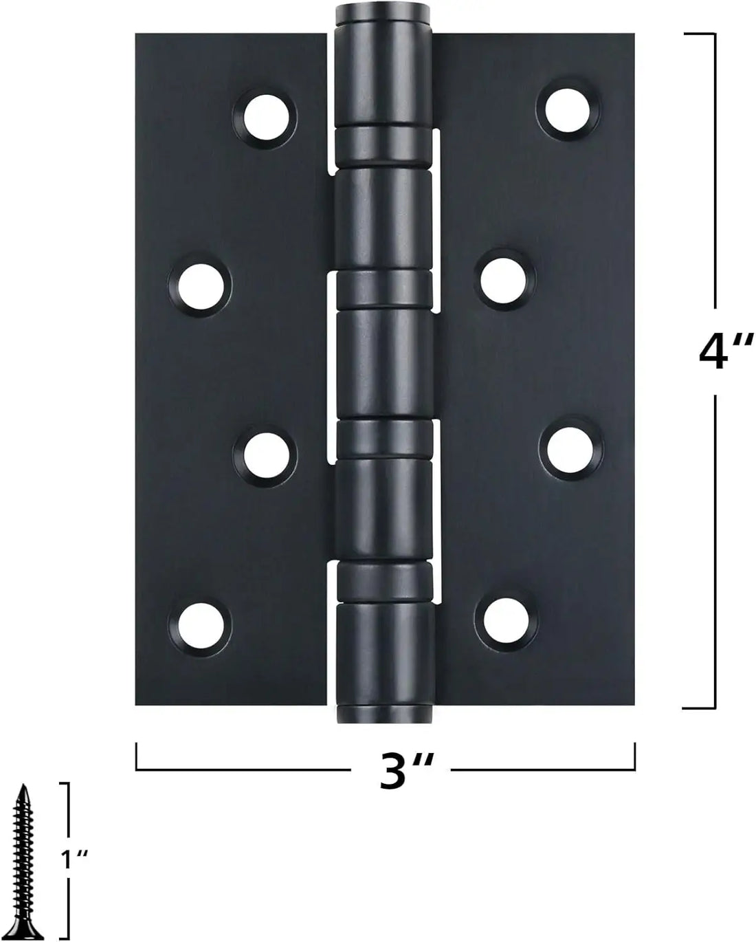 3x4 Inch Matte Black Stainless Steel Ball Bearing Hinges for Interior & Exterior Doors