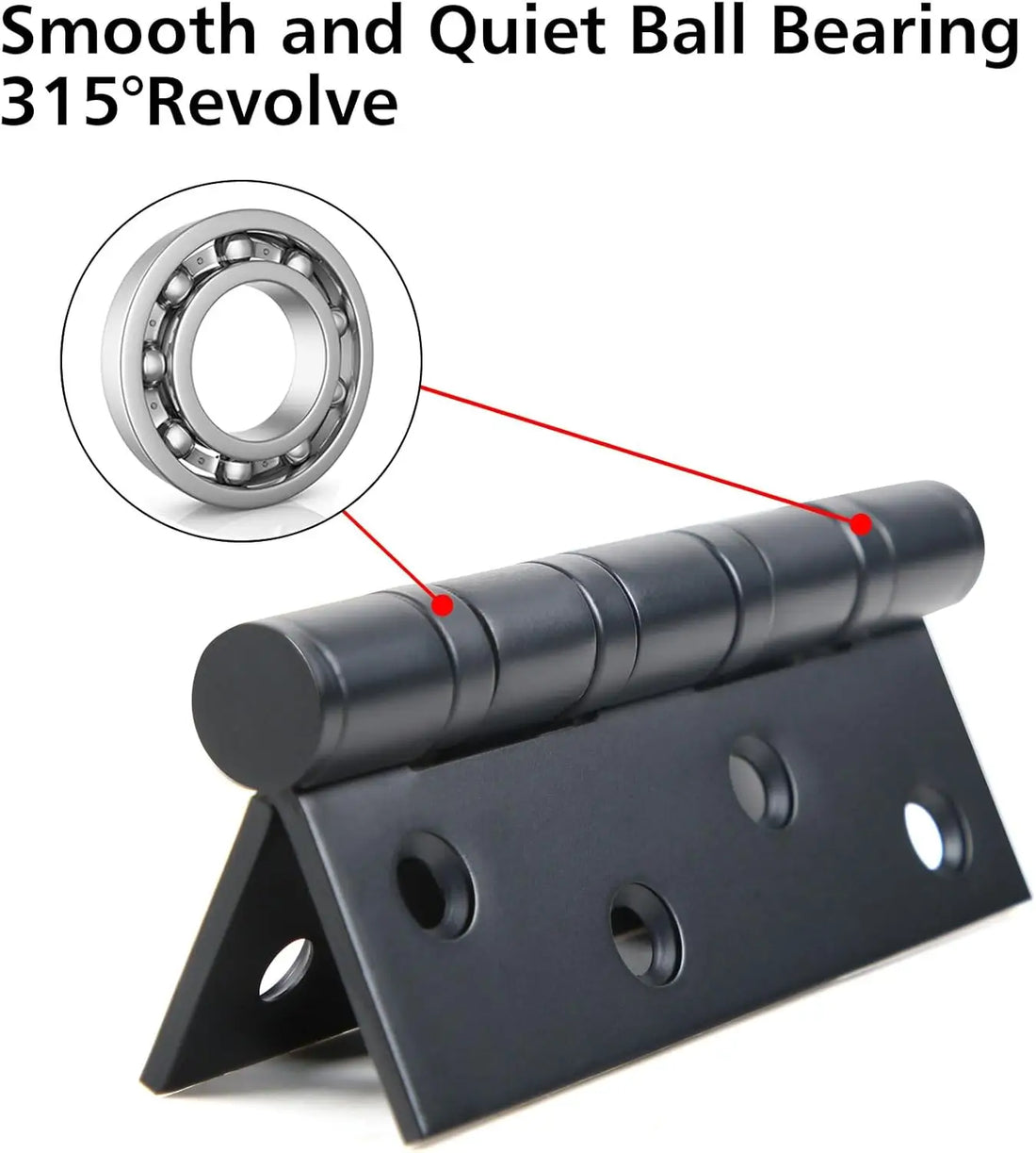 3x4 Inch Matte Black Stainless Steel Ball Bearing Hinges for Interior & Exterior Doors