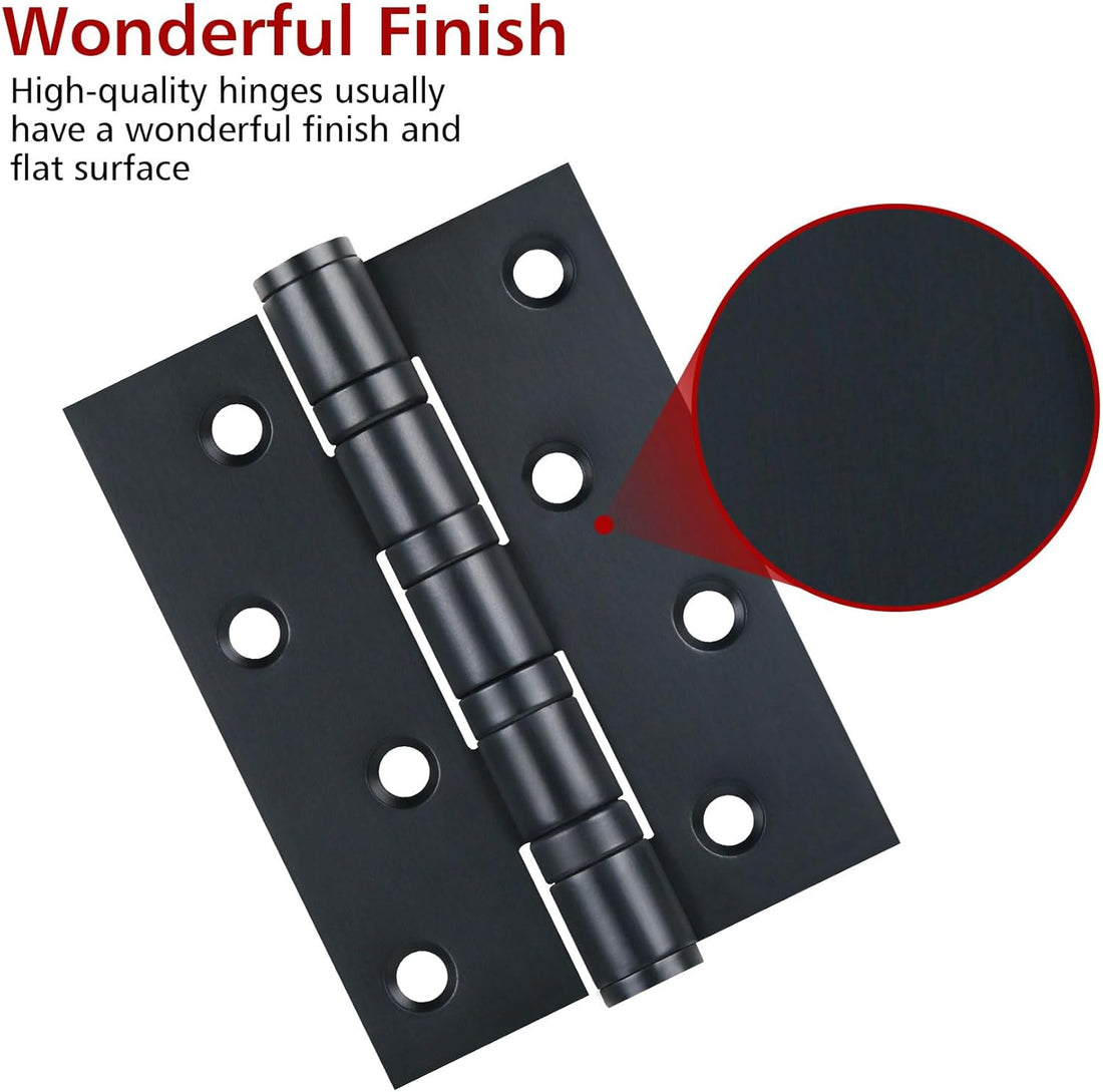 3x4 Inch Matte Black Stainless Steel Ball Bearing Hinges for Interior & Exterior Doors