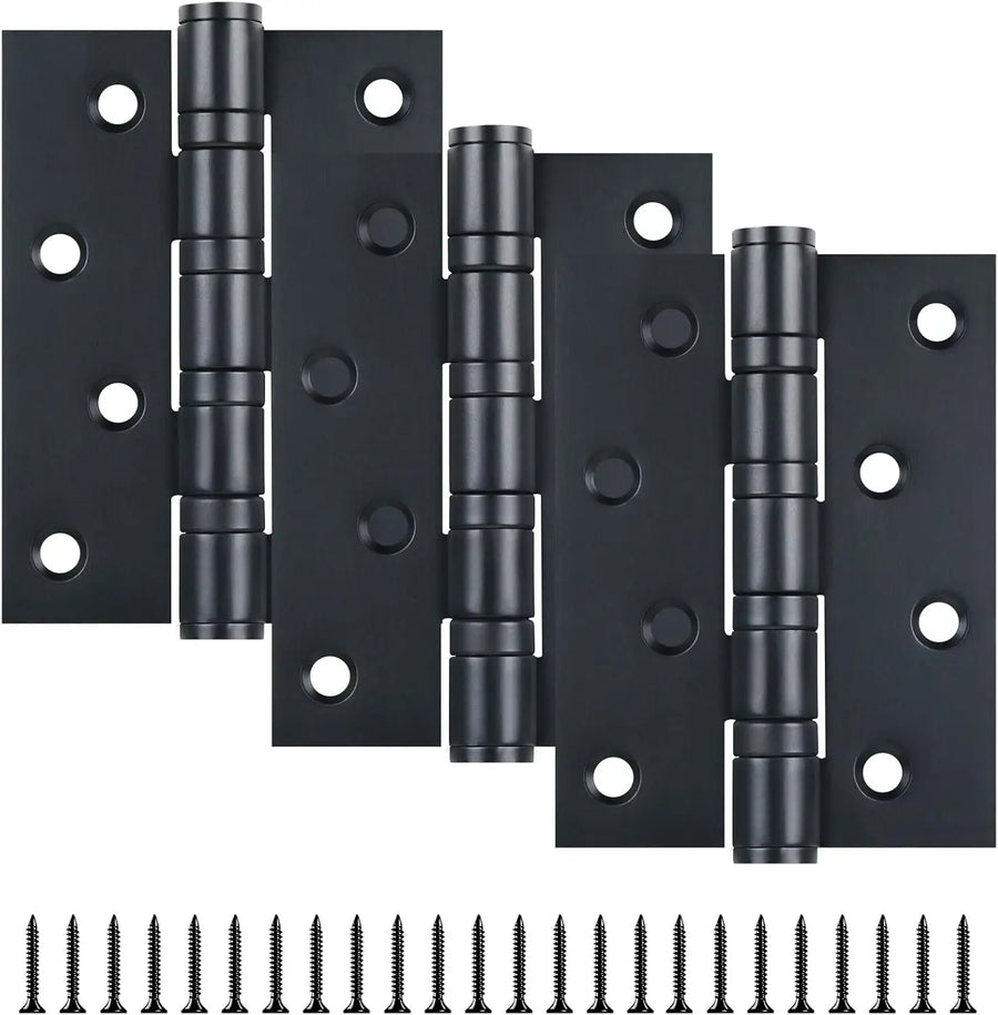 3x4 Inch Matte Black Stainless Steel Ball Bearing Hinges for Interior & Exterior Doors