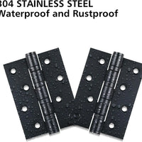 3x4 Inch Matte Black Stainless Steel Ball Bearing Hinges for Interior & Exterior Doors