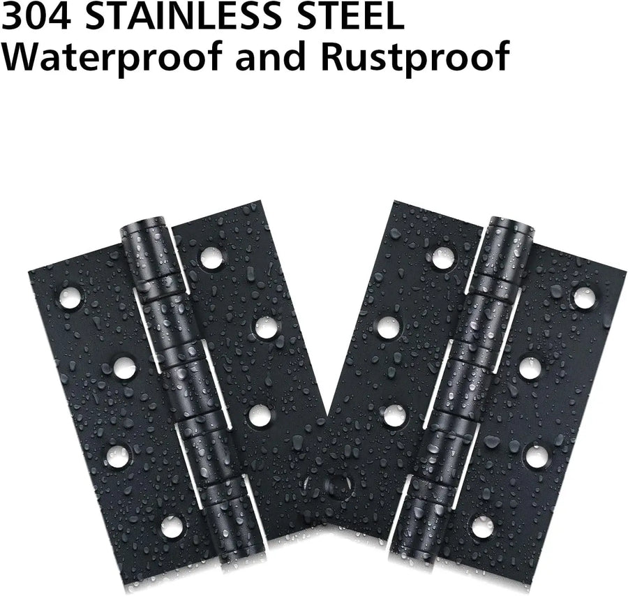 3x4 Inch Matte Black Stainless Steel Ball Bearing Hinges for Interior & Exterior Doors