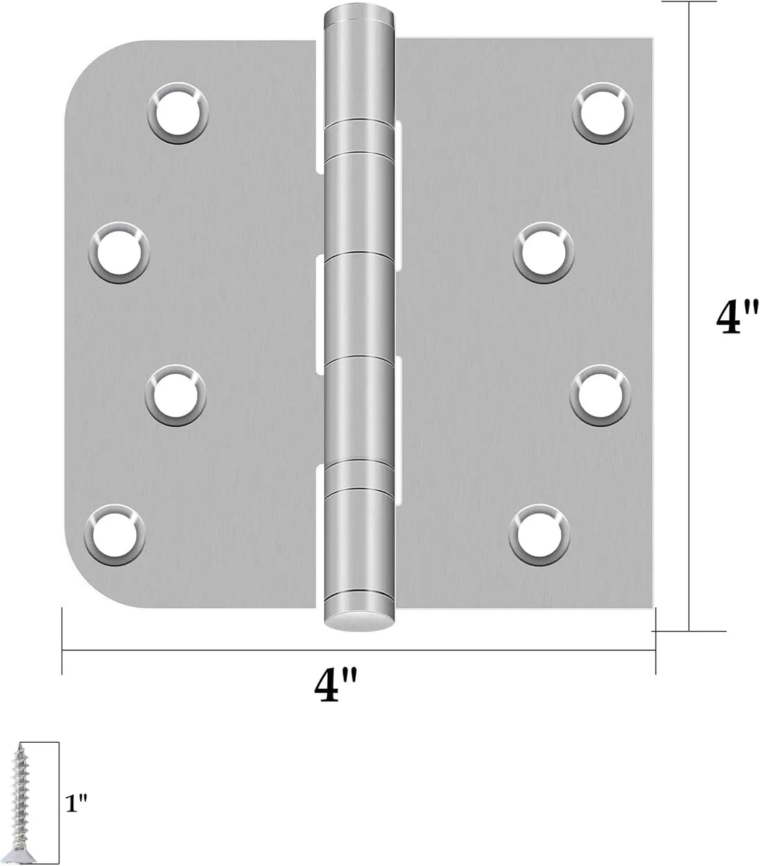 4 Inch Stainless Steel Ball Bearing Door Hinges with Square & Round Corners