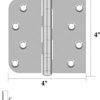 4 Inch Stainless Steel Ball Bearing Door Hinges with Square & Round Corners