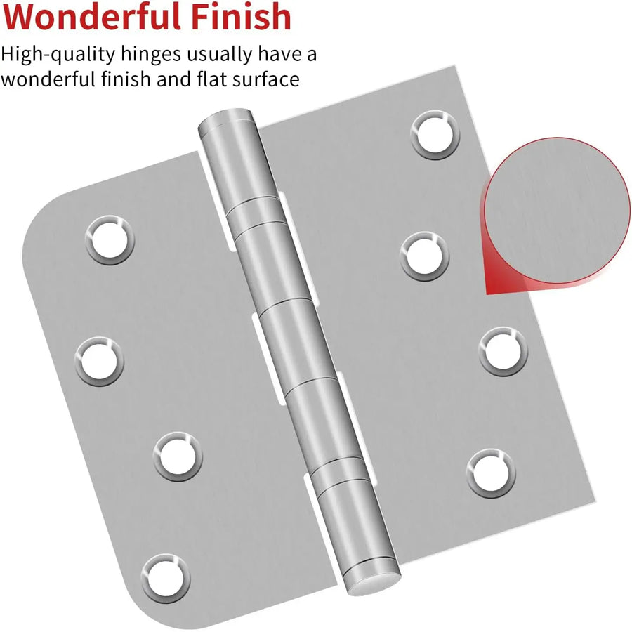 4 Inch Stainless Steel Ball Bearing Door Hinges with Square & Round Corners